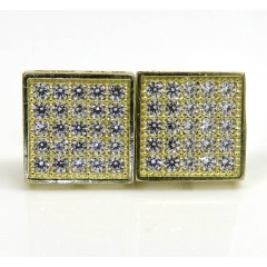 10k Yellow Gold 5 Row Cz Earrings 0.25ct 