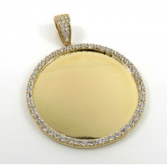 14k Yellow Gold Large Cz Picture Pendant 1.50ct