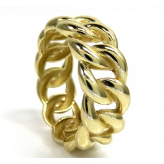 14k Yellow Gold Smooth 9.50mm Cuban Ring 