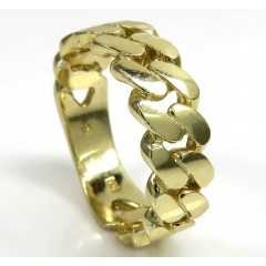 10k Yellow Gold 7.50mm Solid Cuban Link Ring