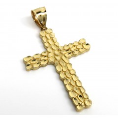 14k Yellow Gold Medium Nugget Cross