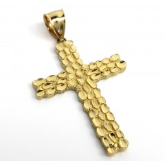 14k Yellow Gold Medium Nugget Cross 