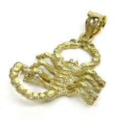 10k Yellow Gold Solid Medium Scorpion Pendant 
