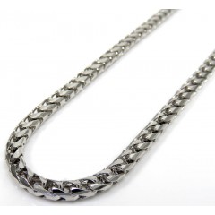 14k White Gold Solid Franco Link Chain 18-24 Inch 4mm