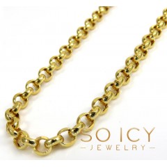 10k Yellow Gold Circle Rolo Link Chain 18-22 Inch 3.5mm