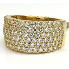 10k Yellow Gold Six Row Diamond Band Ring 2.55ct