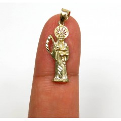 10k Yellow Gold Mini Halo Grim Reaper Pendant 