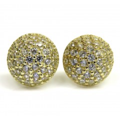 10k Yellow Gold 9mm Cz Sphere Earrings 1.00ct