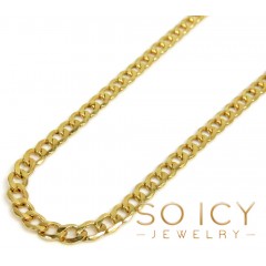 14k Yellow Gold Hollow Cuban Chain 18-24 Inch 3.60mm