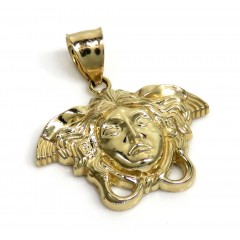 10k Yellow Gold Small Medusa Head Pendant 