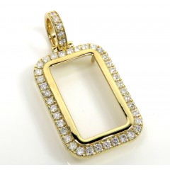 10k Yellow Gold Large Diamond Frame Pendant 1.35ct