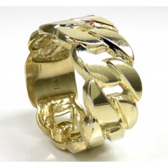 10k Yellow Gold Large 12mm Cuban Ring 