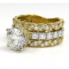 18k Two Tone Gold Round Diamond Semi Mount Ring 1.20ct