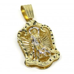 14k Two Tone Gold Large Saint Lazarus Pendant