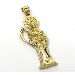 10k Yellow Gold Medium Halo Grim Reaper Pendant 
