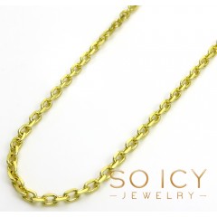 14k Yellow Gold Skinny Solid Cable Link Chain 18-24