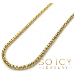 14k Yellow Gold Skinny Solid Box Link Chain 16-24 Inch 1.5mm
