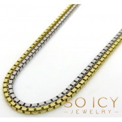 14k White Or Yellow Gold Skinny Solid Box Link Chain 16-24 Inch 1.5mm