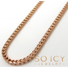 14k Rose Gold Solid Tight Franco Link Chain 18-24 Inches 2mm