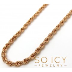 14k Solid Rose Gold Diamond Cut Rope Chain 16-24 Inch 2.50mm