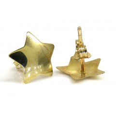 14k Yellow Gold Mini Star Earrings 