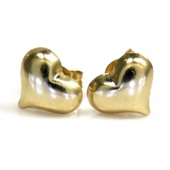 14k Yellow Gold Mini Heart Earrings 