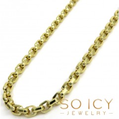 10k Yellow Gold Hollow Beveled Edge Cable Chain 22-24 Inches 2.70mm