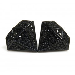 10k Black Gold Diamond Pave Diamond Earrings 0.55ct