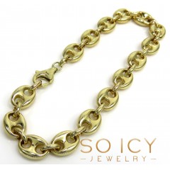 14k Yellow Gold Hollow Gucci Puffed Link Bracelet 8mm 8