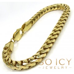 10k Yellow Gold Solid Franco Tight Link Bracelet 8.50 Inches 6mm