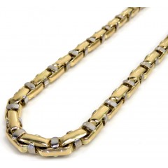 14k Two Tone Gold Anchor Link Chain 30 Inch 6.30mm