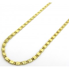 10k Yellow Gold Solid Fancy Skinny Mariner Link Chain 22-24 Inch 1.50mm