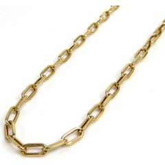 10k Yellow Gold Hollow Paper Clip Chain 16-18 Inch 3mm