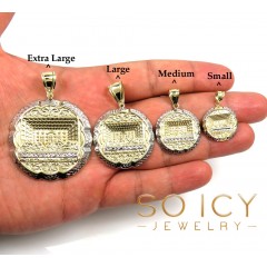 10k Yellow Gold Small-xl Jesus Apostles Last Supper Pendant 