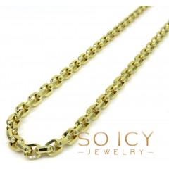 10k Yellow Gold Beveled Edge Cable Chain 20-24 Inches 4.50mm