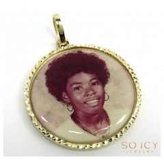 14k Yellow, White, Rose Gold Large Double Sided Picture Pendant 