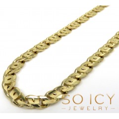 14k Yellow Gold Solid Tiger Eye Link Chain 22-24 Inch 5.70mm