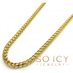 14k Solid Yellow Gold Diamond Cut Franco Chain 18-24 Inches 2.6mm