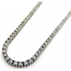 14k White Gold Round 7 Pointer Diamond Tennis Chain 22 Inches 3.50mm 13.05ct