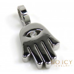 14k Gold Mini Vs Diamond Hamsa Pendant 0.05ct