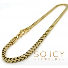 14k Yellow Gold Solid Tight Franco Box Bracelet 8.50inch 2.20mm