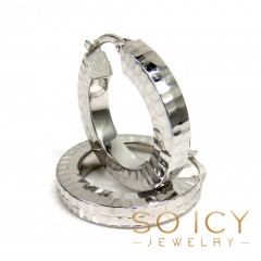 14k White Gold Small 4mm Huggie Hoops Earrings 