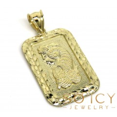10k Yellow Gold Large Gold Nugget Bar Pendant 