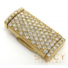 14k Yellow Gold 11mm Diamond Flap Lock 1.75ct