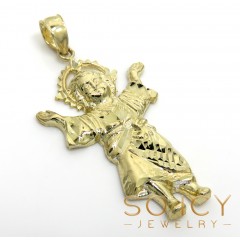14k Yellow Gold Small Baby Nino Jesus Pendant 