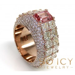 18k Rose Gold Round Assher & Emerald Diamond Elite Ring 17.20 Ct 