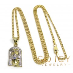 10k Yellow Gold Small Jesus Pendant 18-22