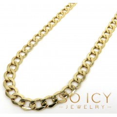 14k Yellow Gold Hollow Cuban Link Chain 22-24 Inch 6.7mm