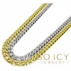 925 Yellow Or White Solid Cuban Chain 18-26 Inch 3.50mm