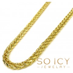 14k Yellow Gold Solid Wheat Chain 20-24